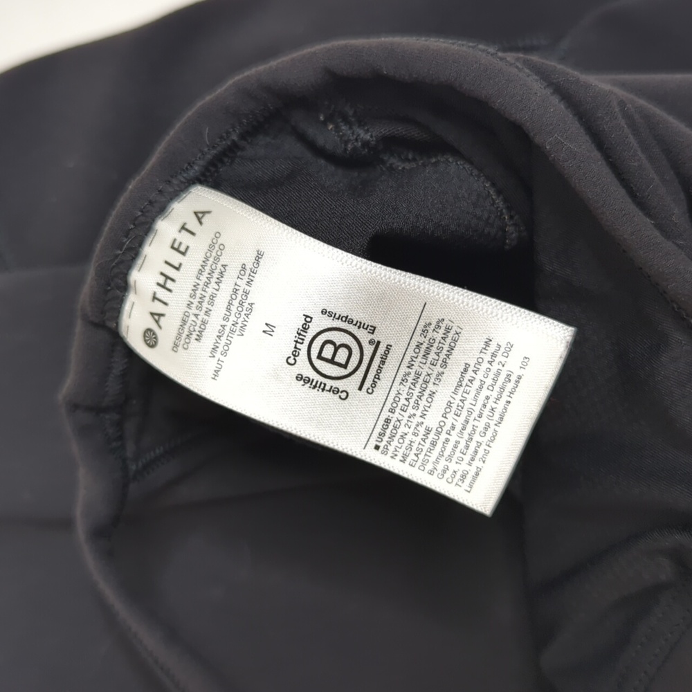 Athleta Vinyasa Support Top Black size Medium - Picture 3 of 7